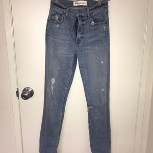 Reformation high-rise skinny jean, light wash, 24